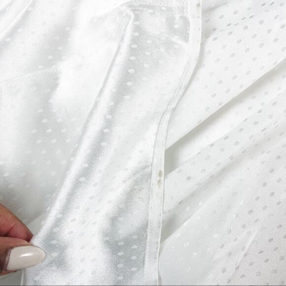 Lulu’s Cabaret Queen White Polka Dot Embossed Satin Backless Midi Dress Sz Small - Picture 5 of 6